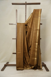 Khaki Brown Tussar Silk Saree - SRKBTSS1725