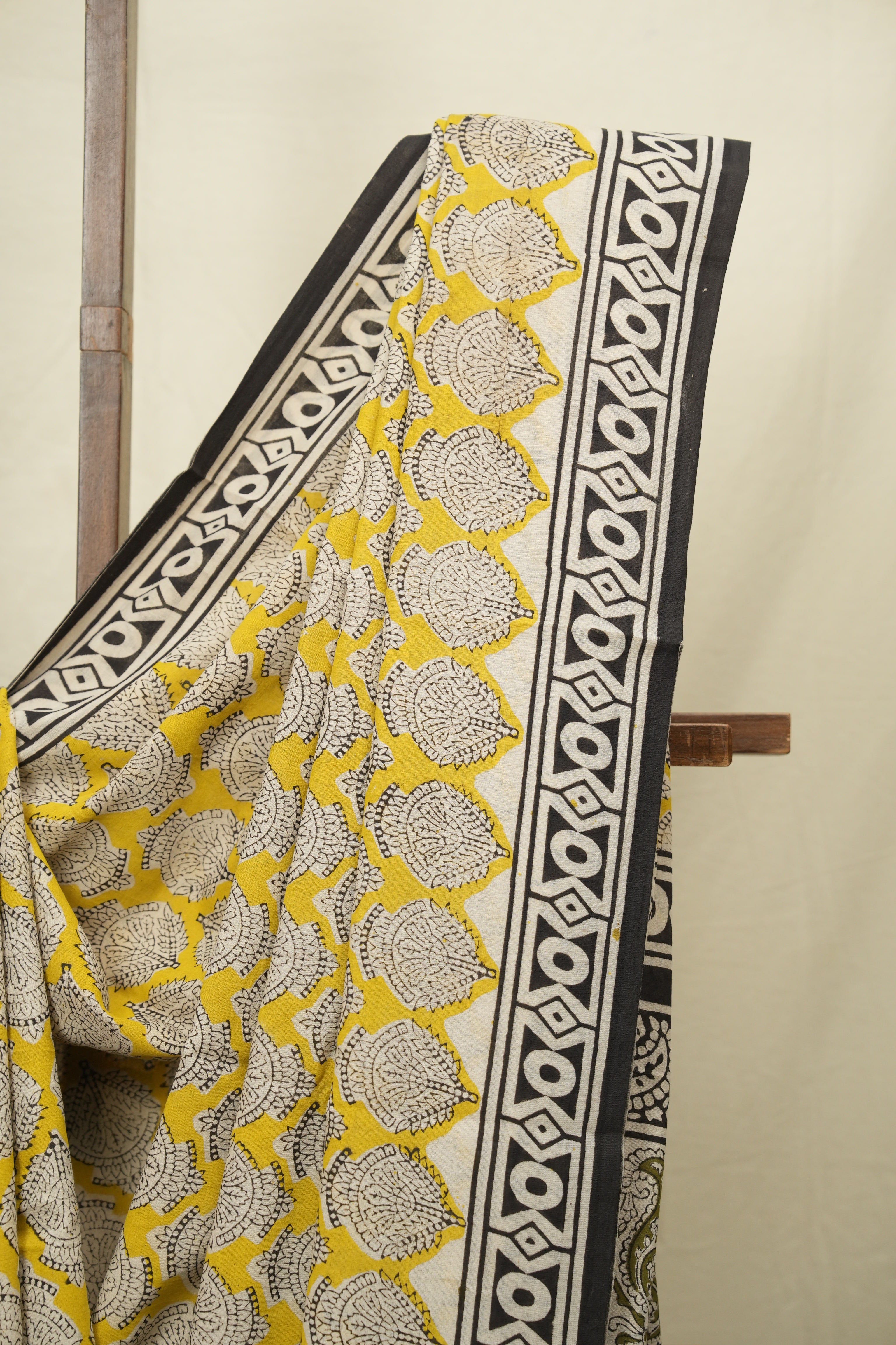 Yellow HBP Cotton Saree - SRYCS3421