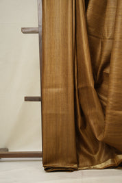 Khaki Brown Tussar Silk Saree - SRKBTSS1725