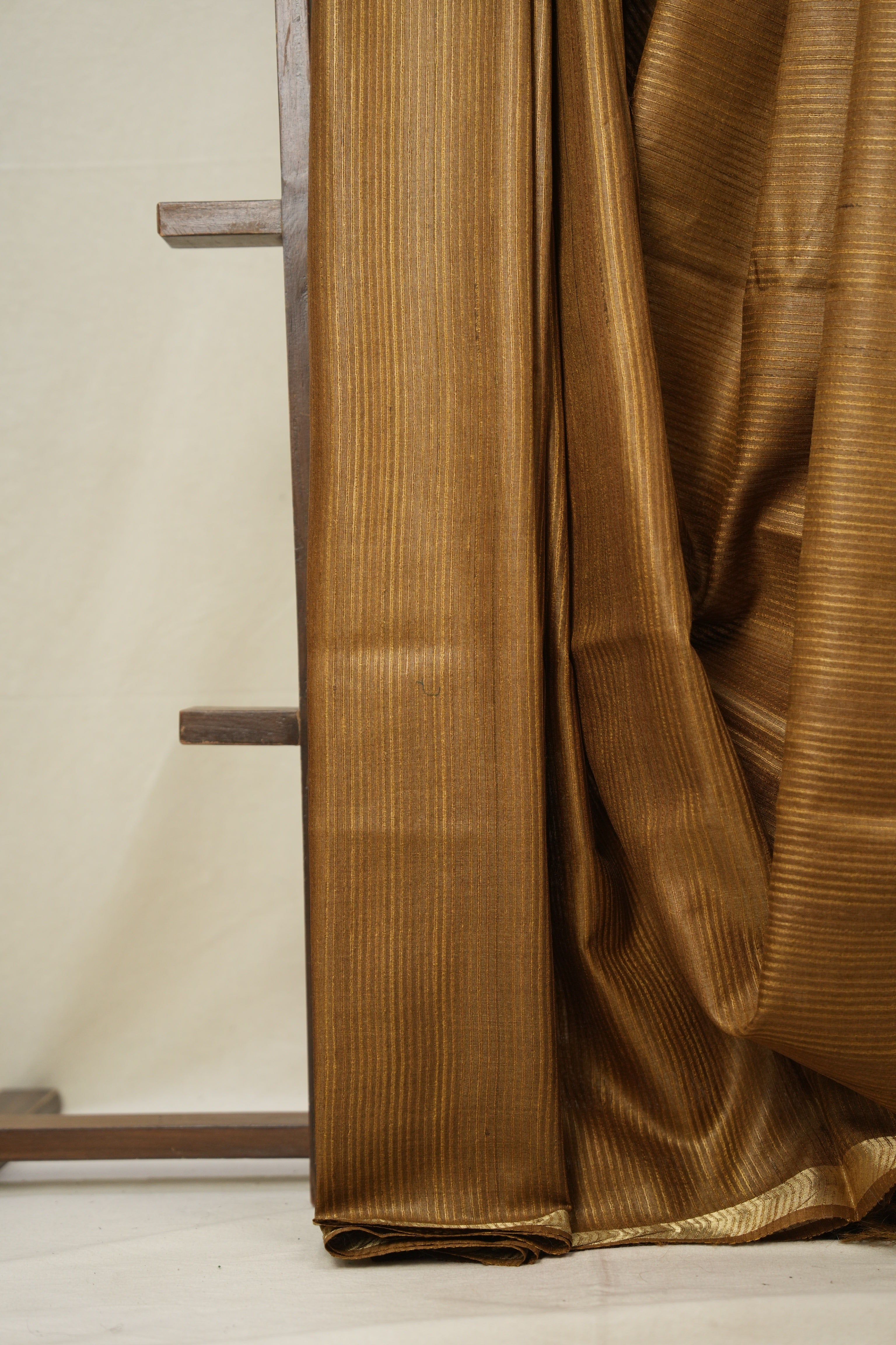 Khaki Brown Tussar Silk Saree - SRKBTSS1725