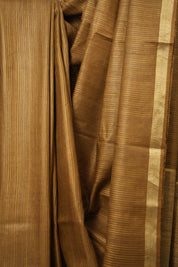 Khaki Brown Tussar Silk Saree - SRKBTSS1725