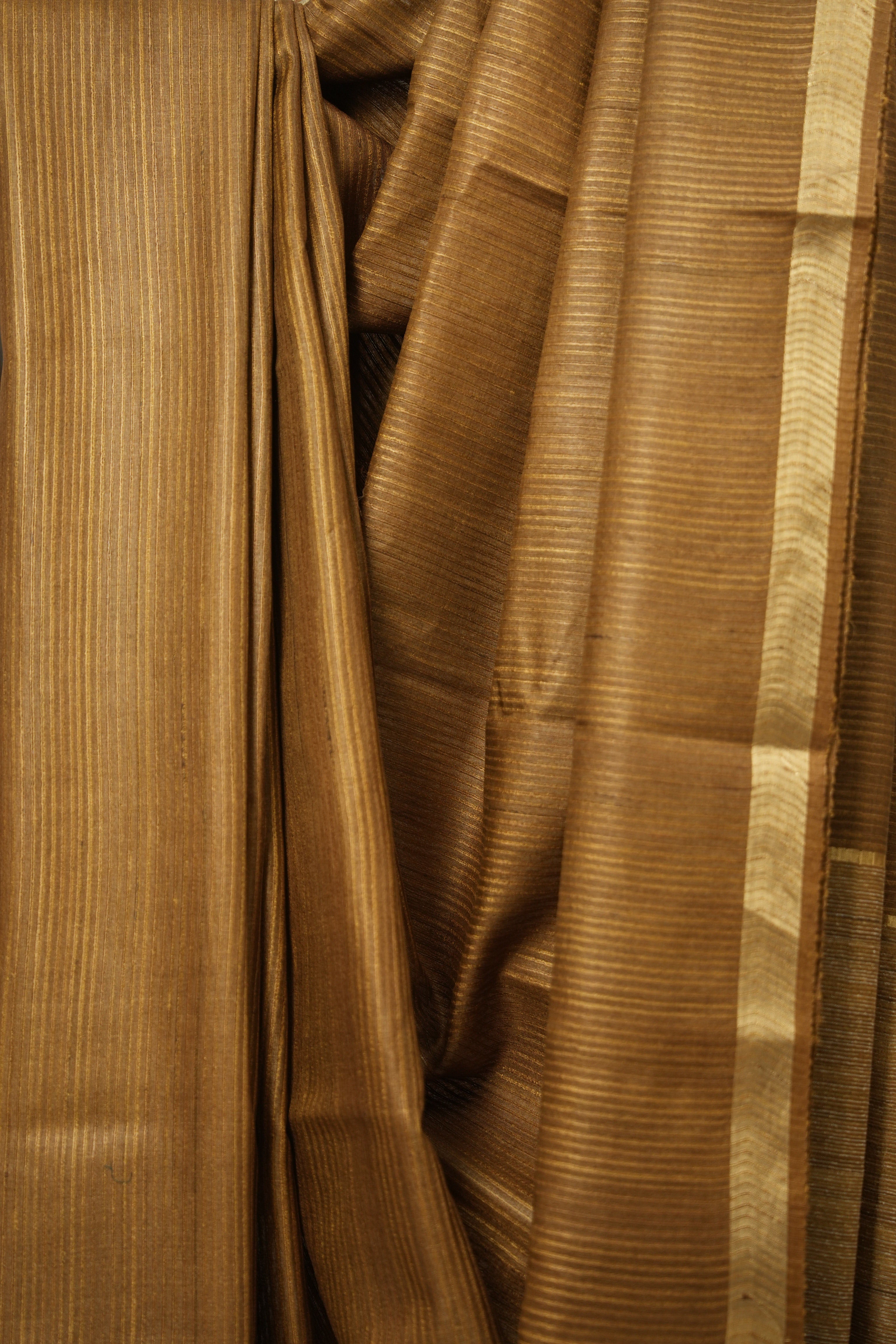 Khaki Brown Tussar Silk Saree - SRKBTSS1725