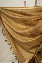 Khaki Brown Tussar Silk Saree - SRKBTSS1725