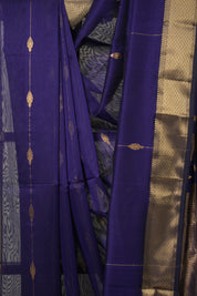 Navy Blue Maheshwari Saree - SRNBMS901