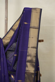 Navy Blue Maheshwari Saree - SRNBMS901