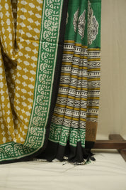 Mustard HBP Cotton Saree - SRMCS3398