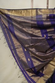 Navy Blue Maheshwari Saree - SRNBMS901