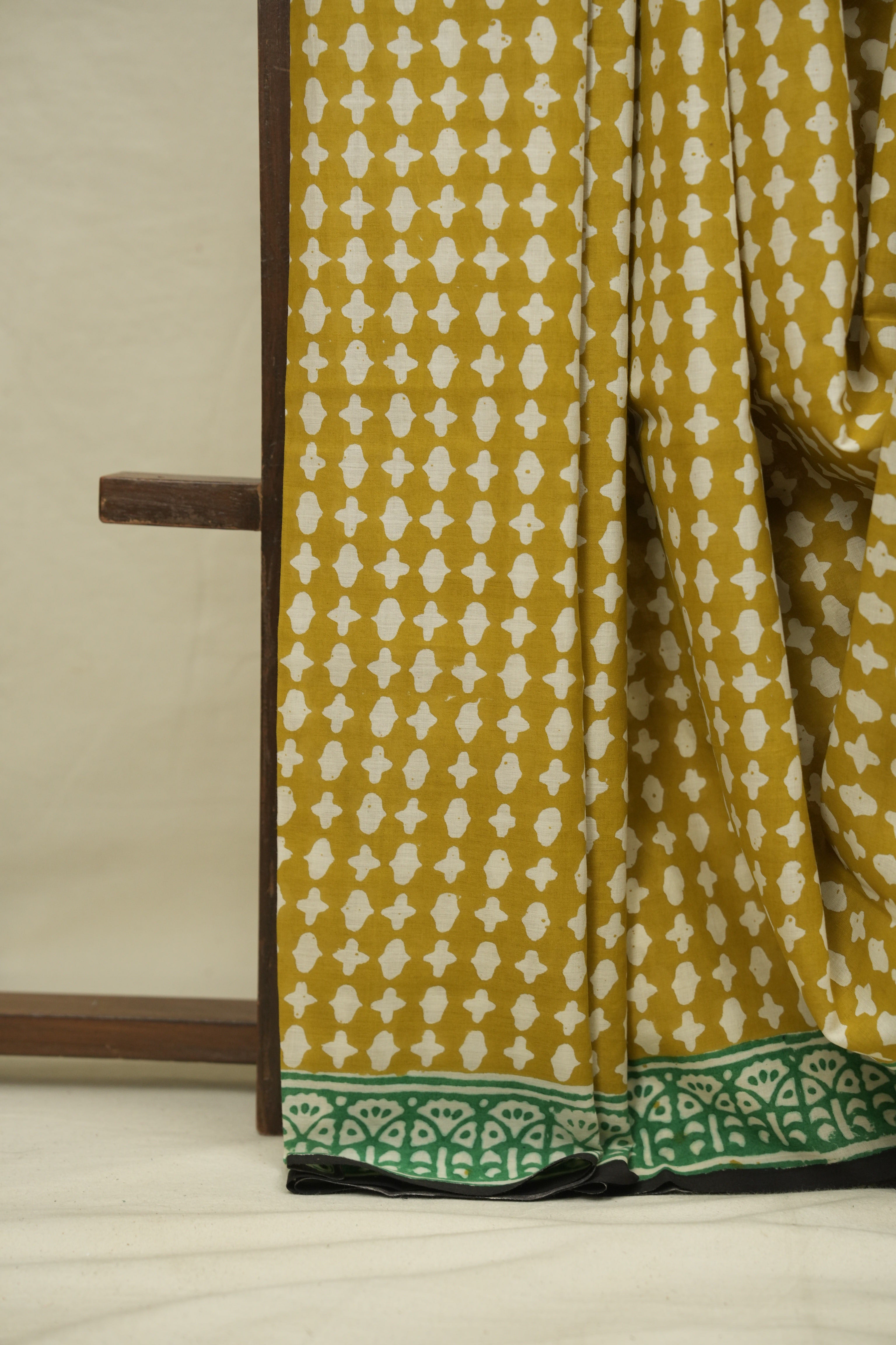 Mustard HBP Cotton Saree - SRMCS3398