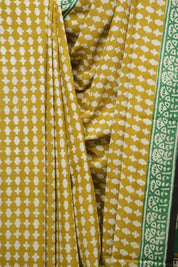 Mustard HBP Cotton Saree - SRMCS3398