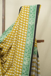Mustard HBP Cotton Saree - SRMCS3398