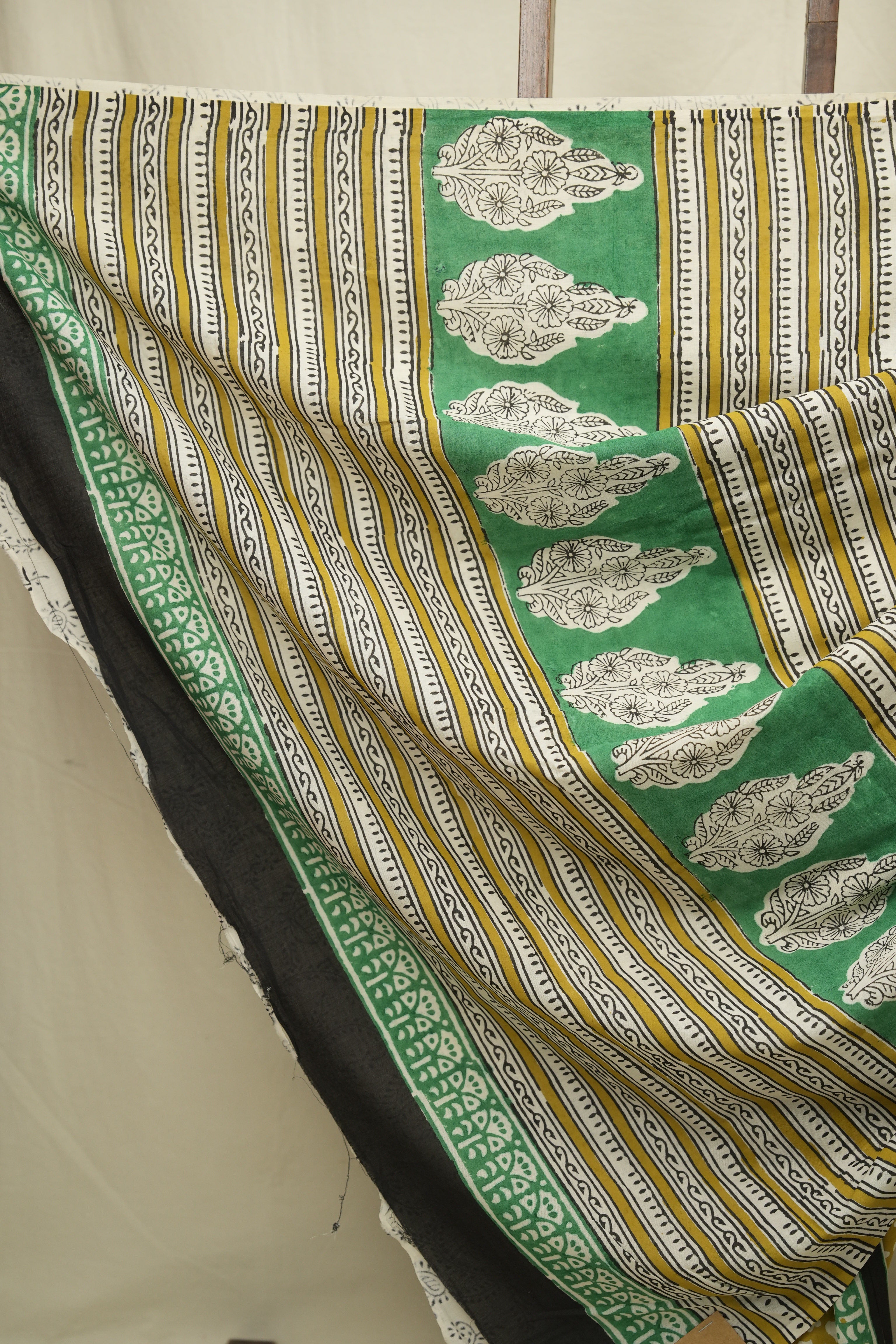 Mustard HBP Cotton Saree - SRMCS3398