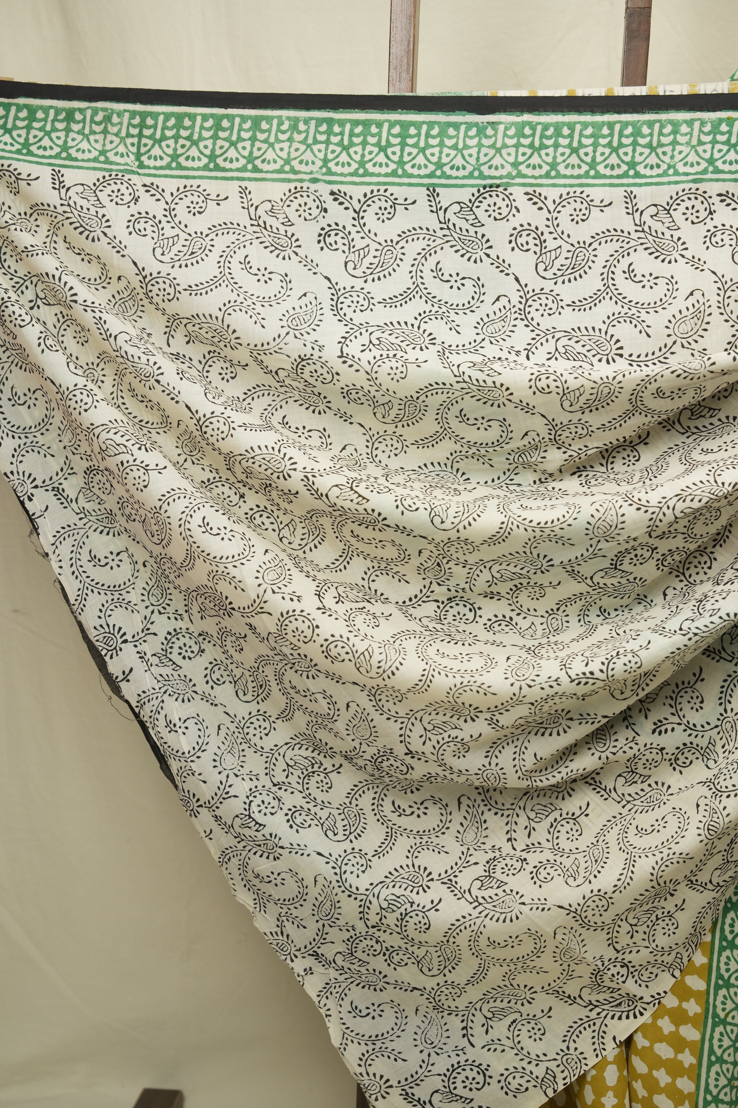 Mustard HBP Cotton Saree - SRMCS3398