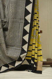 Black White HBP Cotton Saree - SRBWCS3399