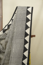 Black White HBP Cotton Saree - SRBWCS3399