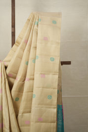 Cream Kanjivaram Silk Saree - SRCKSS974