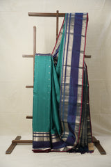 Turquoise Green Kanjivaram Silk Saree - SRTGKSS981