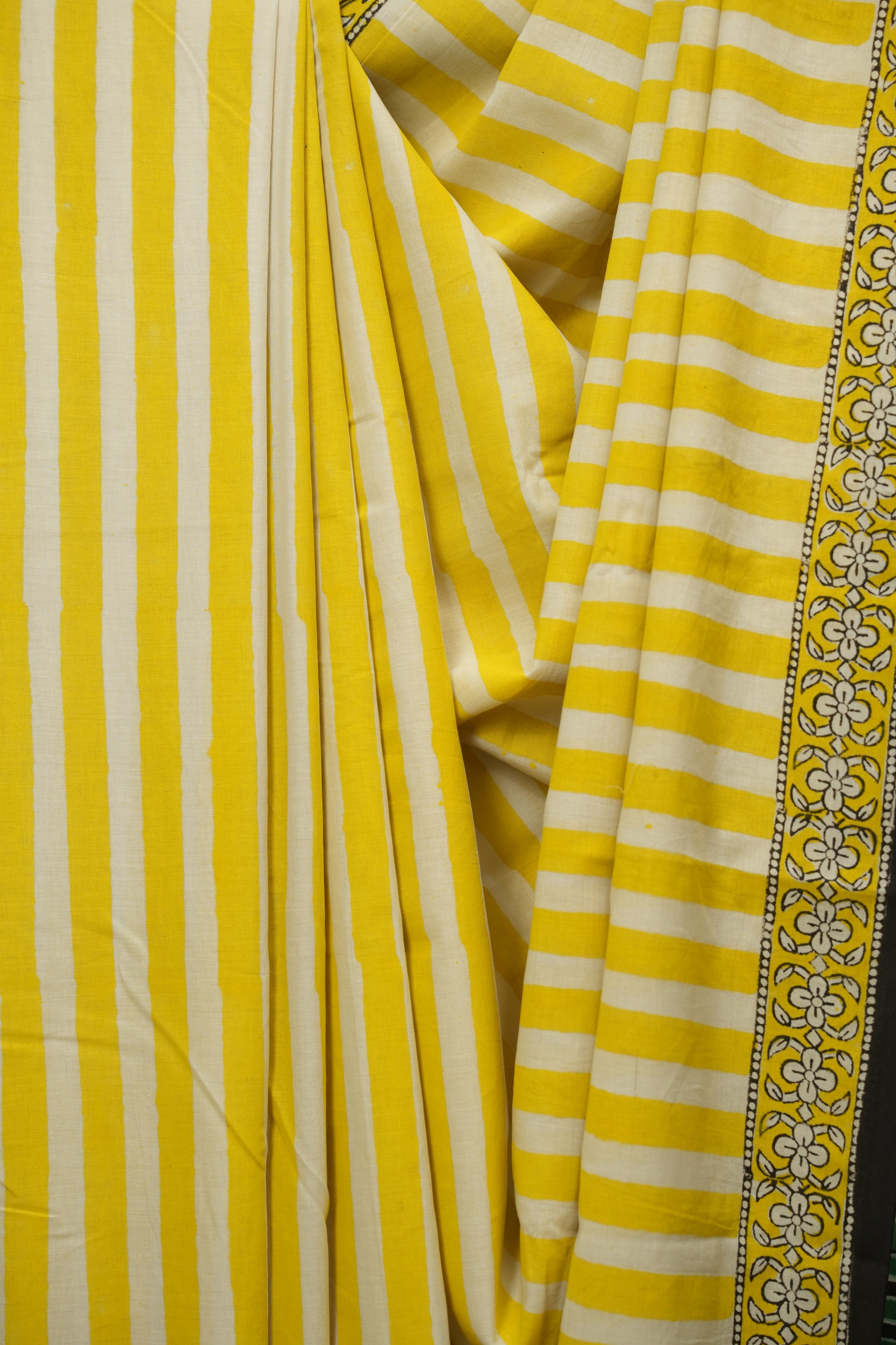 Yellow HBP Cotton Saree - SRYCS3400