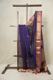 Two Tone Purple Maheshwari Saree - SRTTPMS904