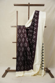Wine Pochampalli Silk Ikat Saree - SRWPSIS291