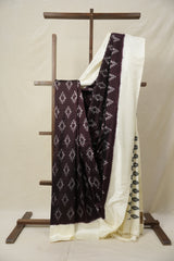Wine Pochampalli Silk Ikat Saree - SRWPSIS291