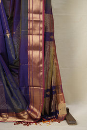 Two Tone Purple Maheshwari Saree - SRTTPMS904
