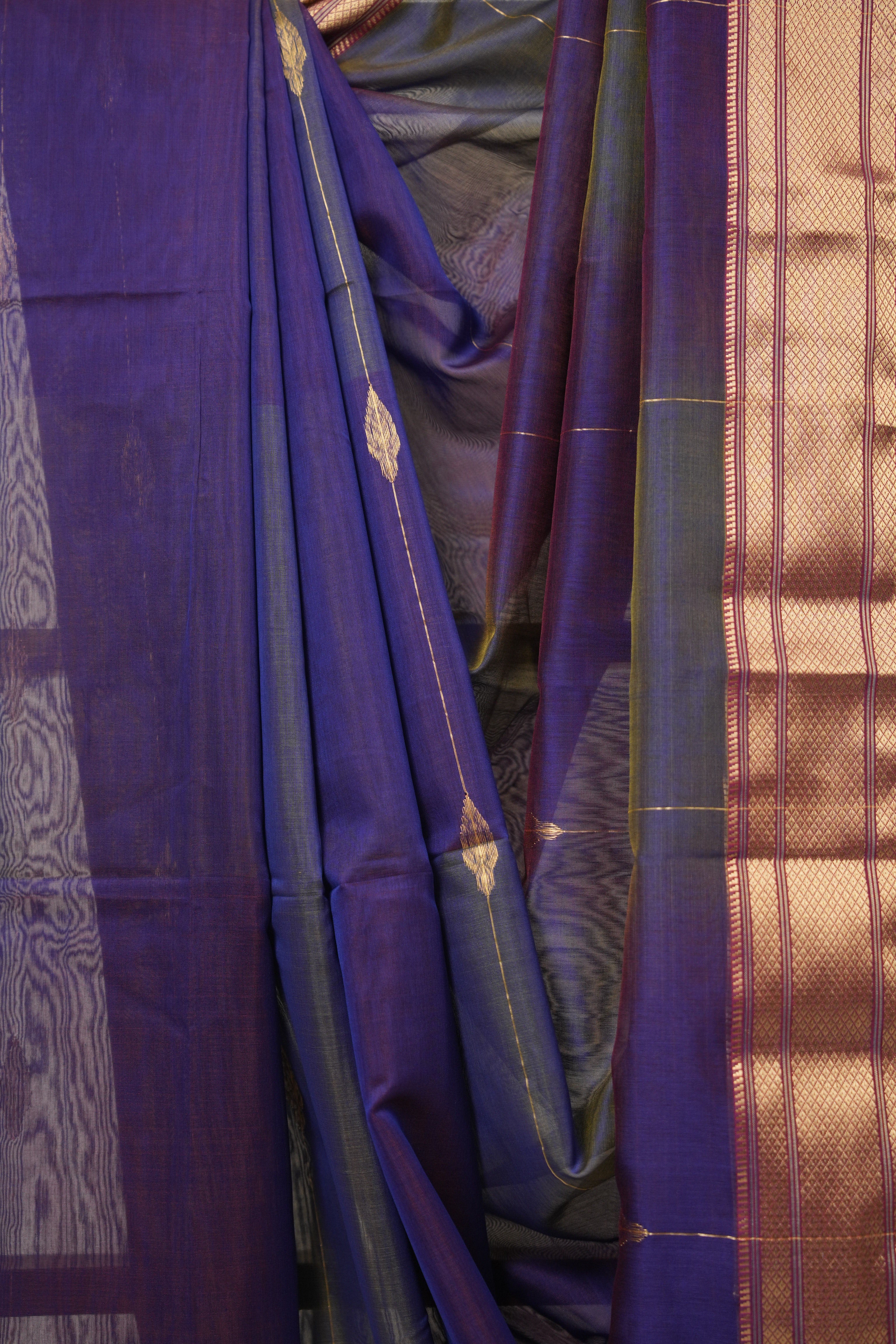 Two Tone Purple Maheshwari Saree - SRTTPMS904