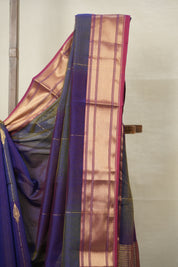 Two Tone Purple Maheshwari Saree - SRTTPMS904