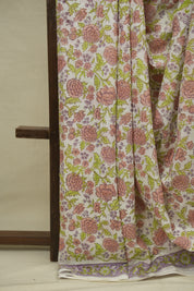 White HBP Cotton Saree - SRWCS3401