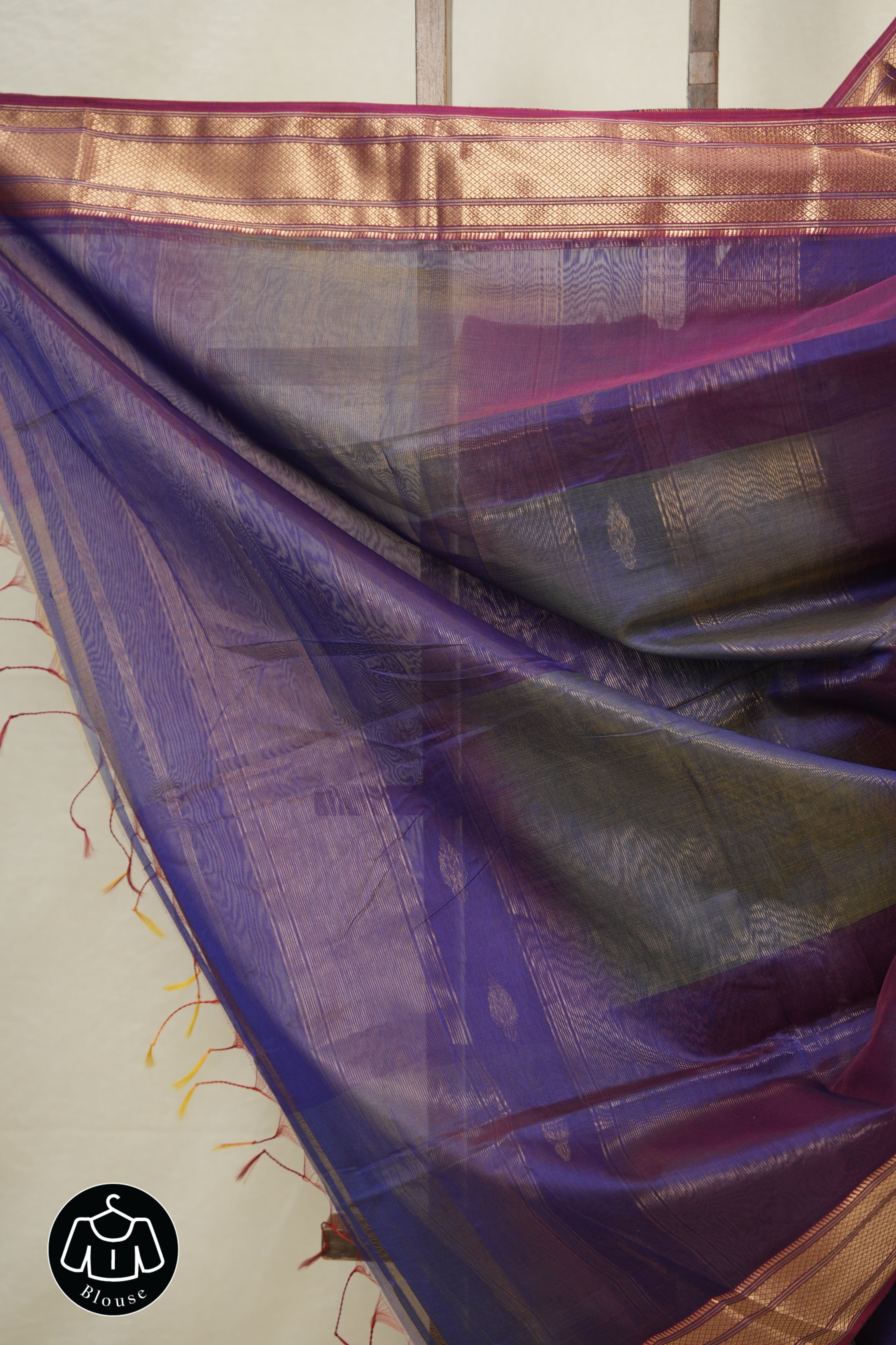 Two Tone Purple Maheshwari Saree - SRTTPMS904