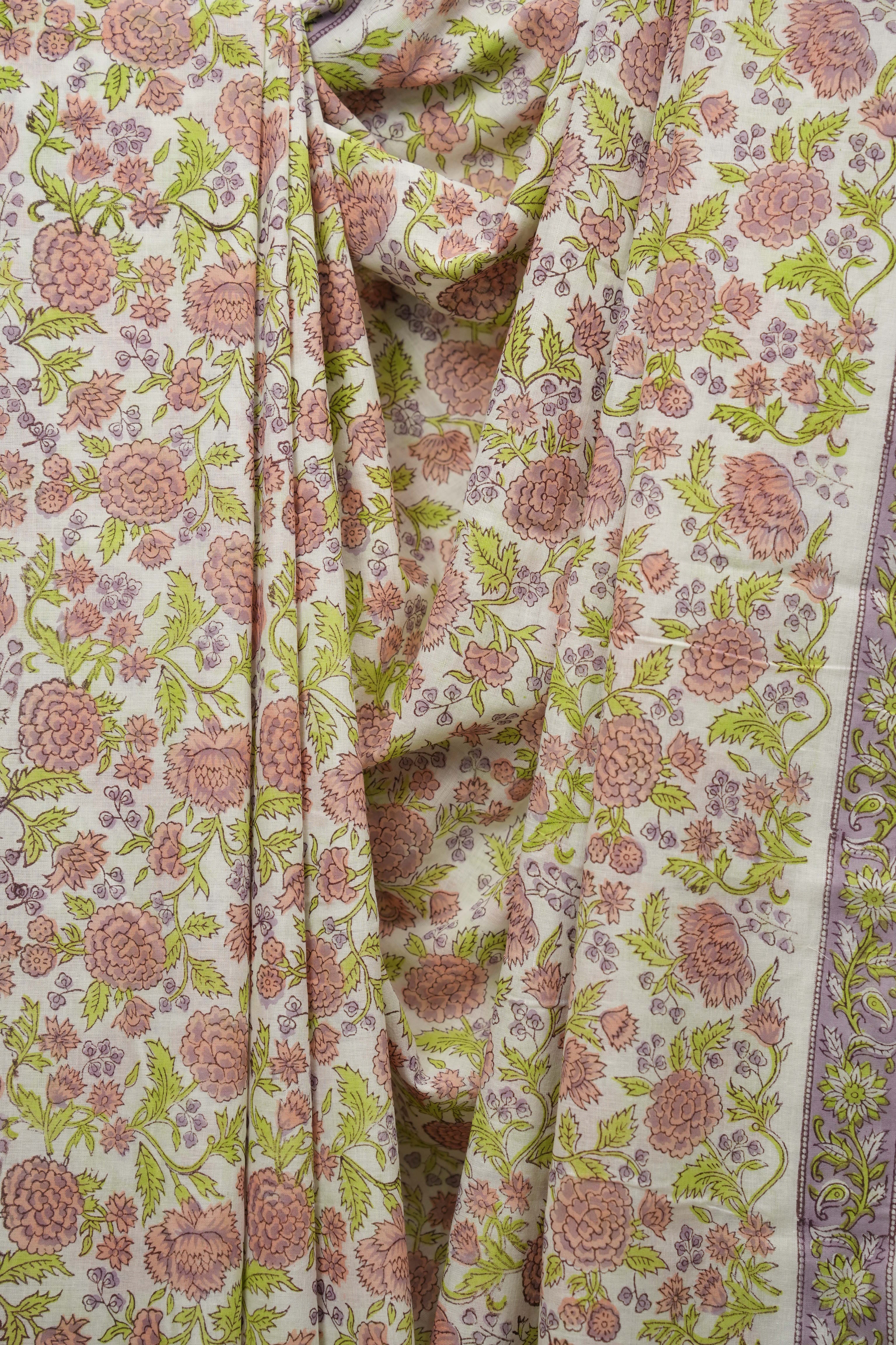 White HBP Cotton Saree - SRWCS3401