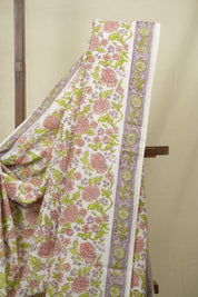 White HBP Cotton Saree - SRWCS3401