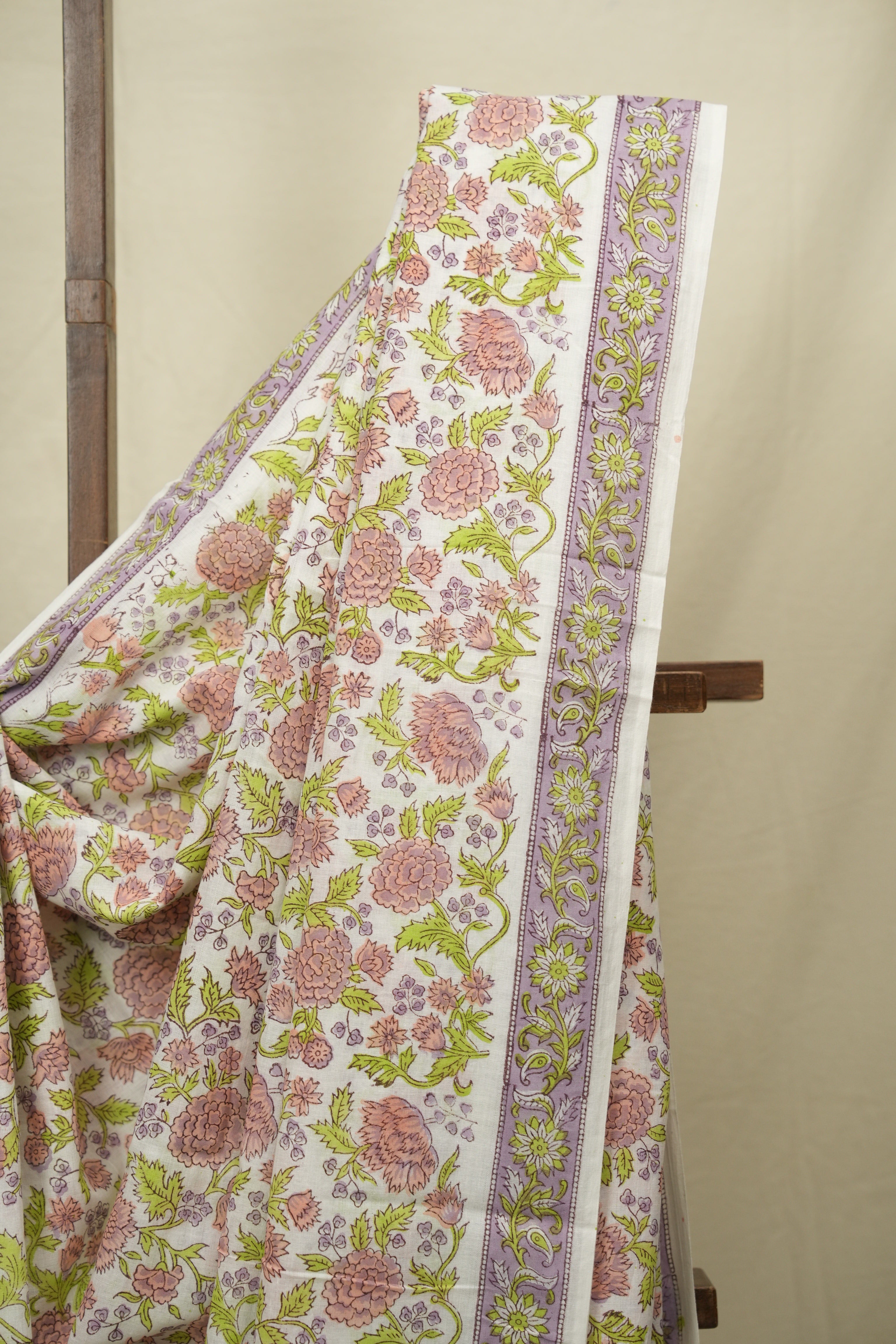 White HBP Cotton Saree - SRWCS3401