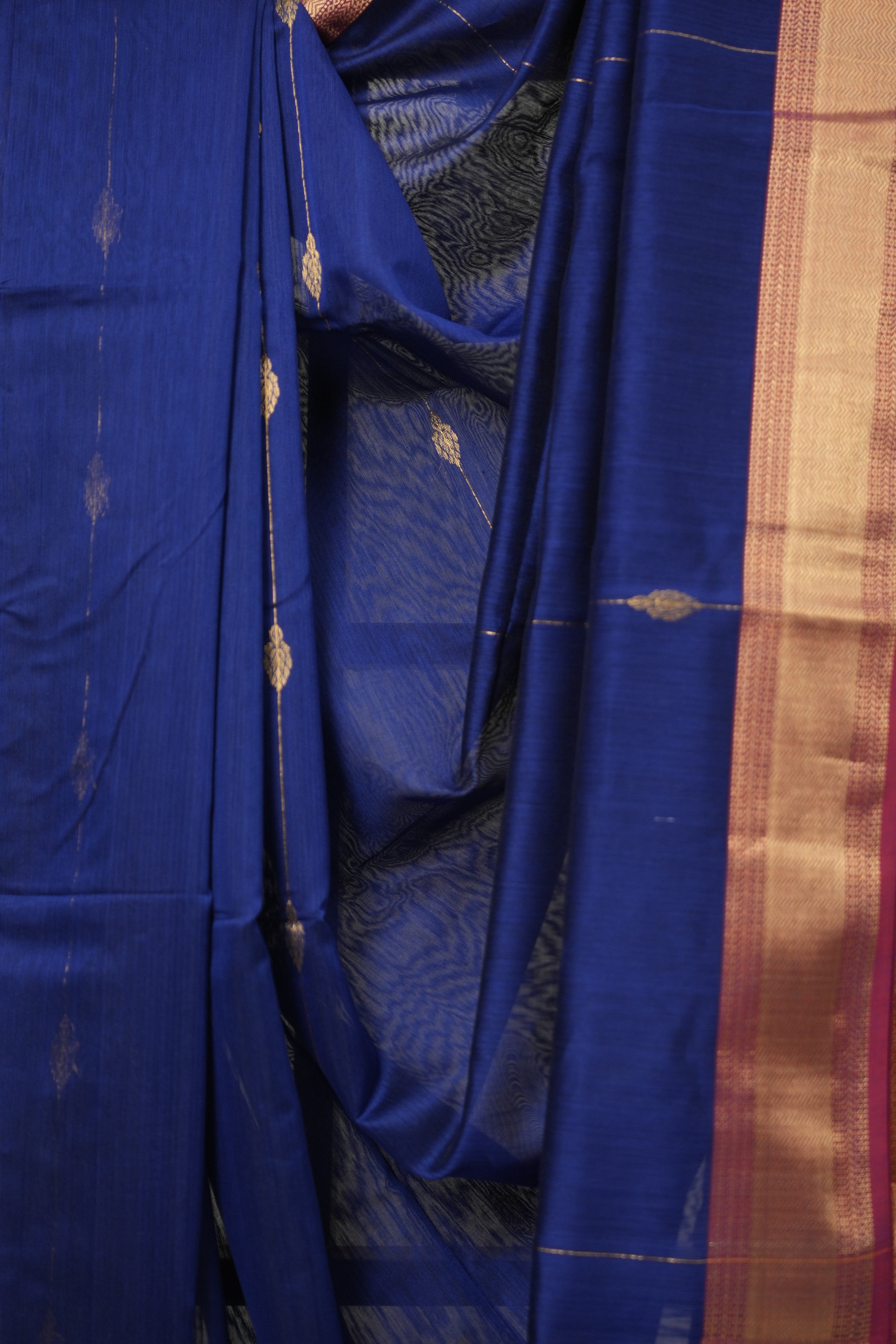 Blue Maheshwari Saree - SRBMS903