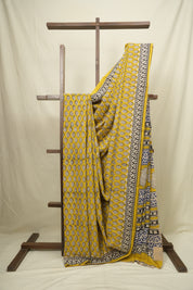 Yellow HBP Cotton Saree - SRYCS3403