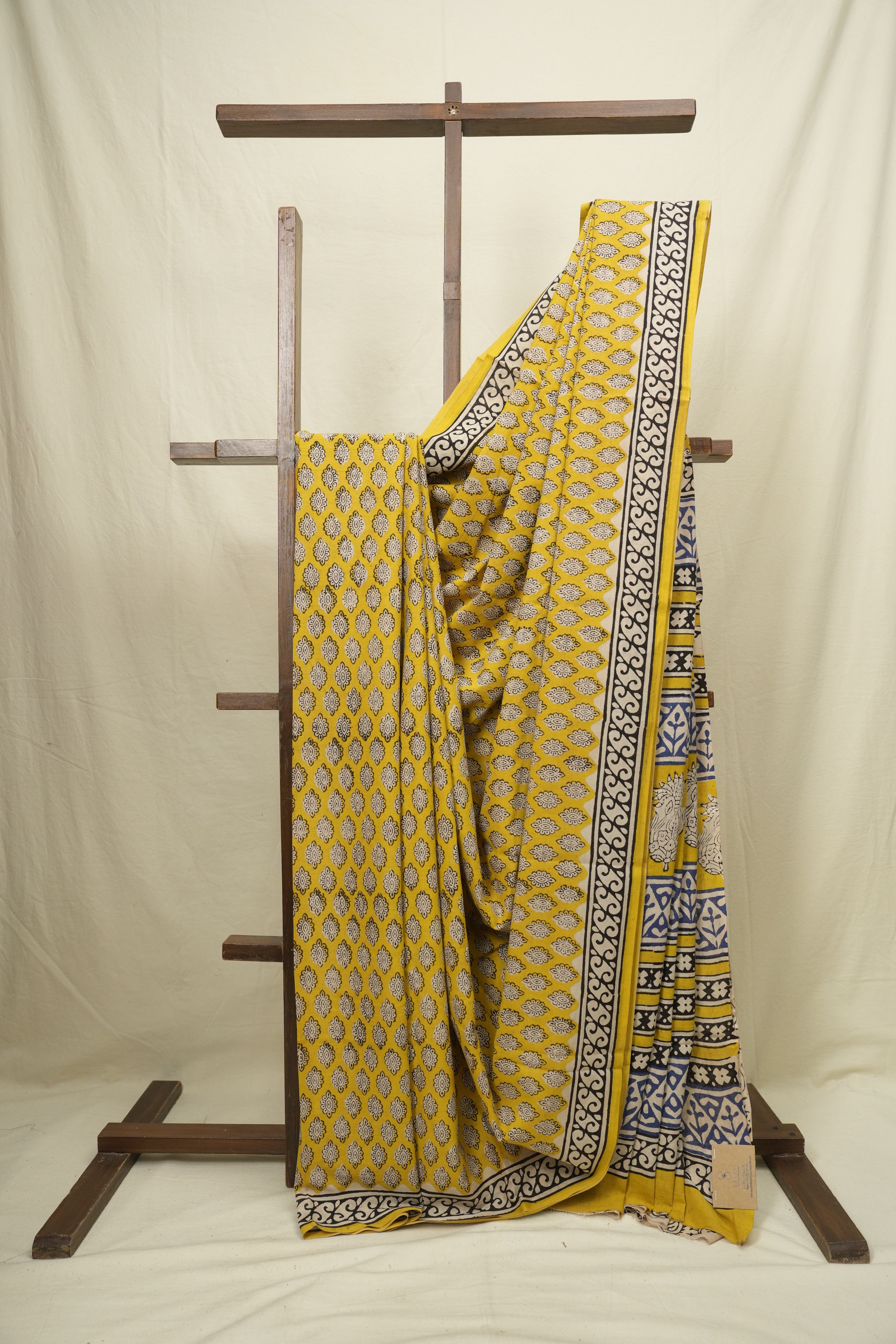 Yellow HBP Cotton Saree - SRYCS3403