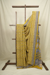 Yellow HBP Cotton Saree - SRYCS3403
