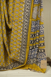 Yellow HBP Cotton Saree - SRYCS3403