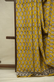 Yellow HBP Cotton Saree - SRYCS3403
