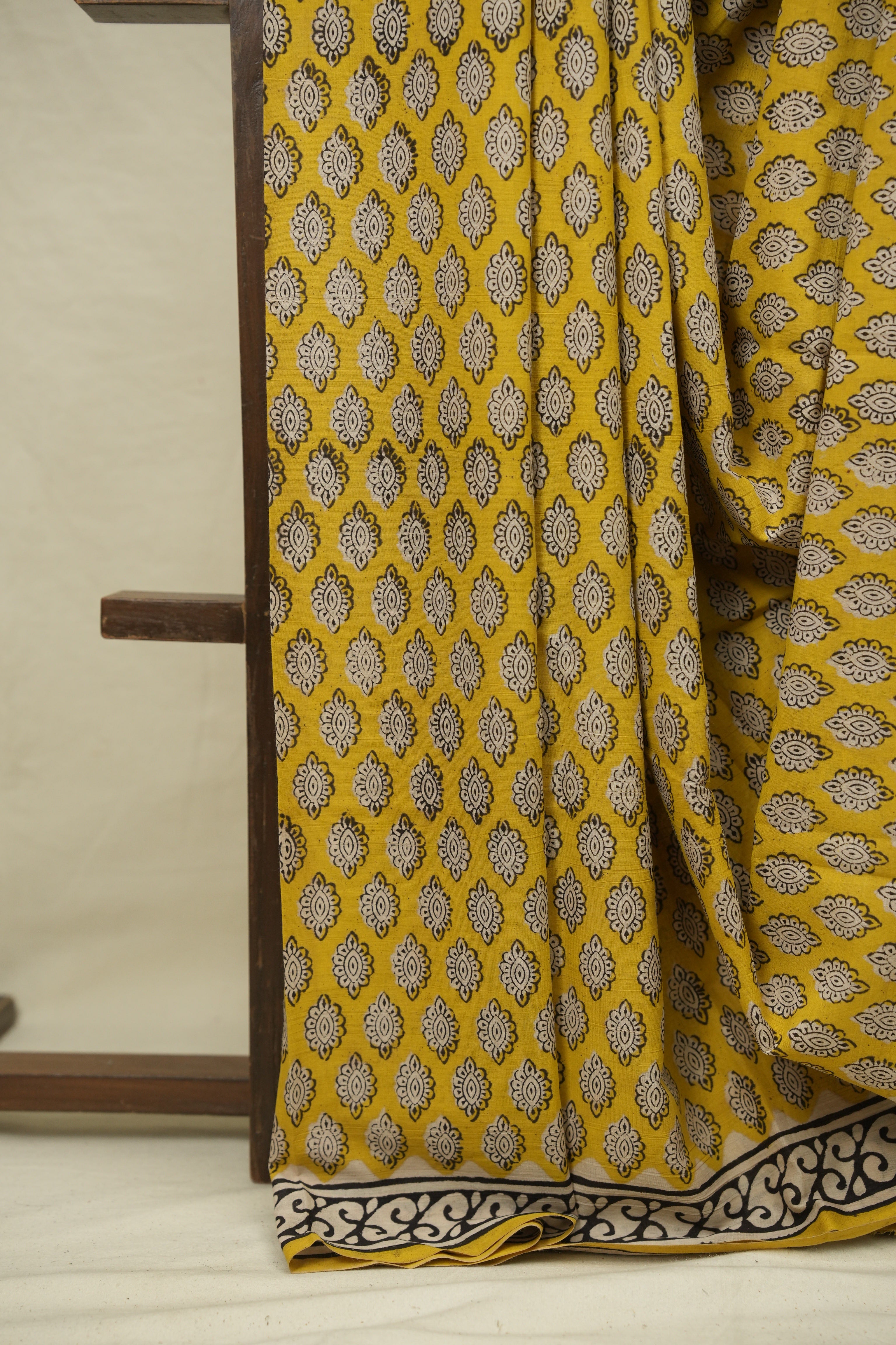 Yellow HBP Cotton Saree - SRYCS3403