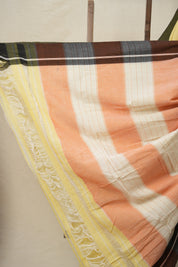Pastel Yellow Plain Cotton Patteda Anchu Saree - SRPYPAS350