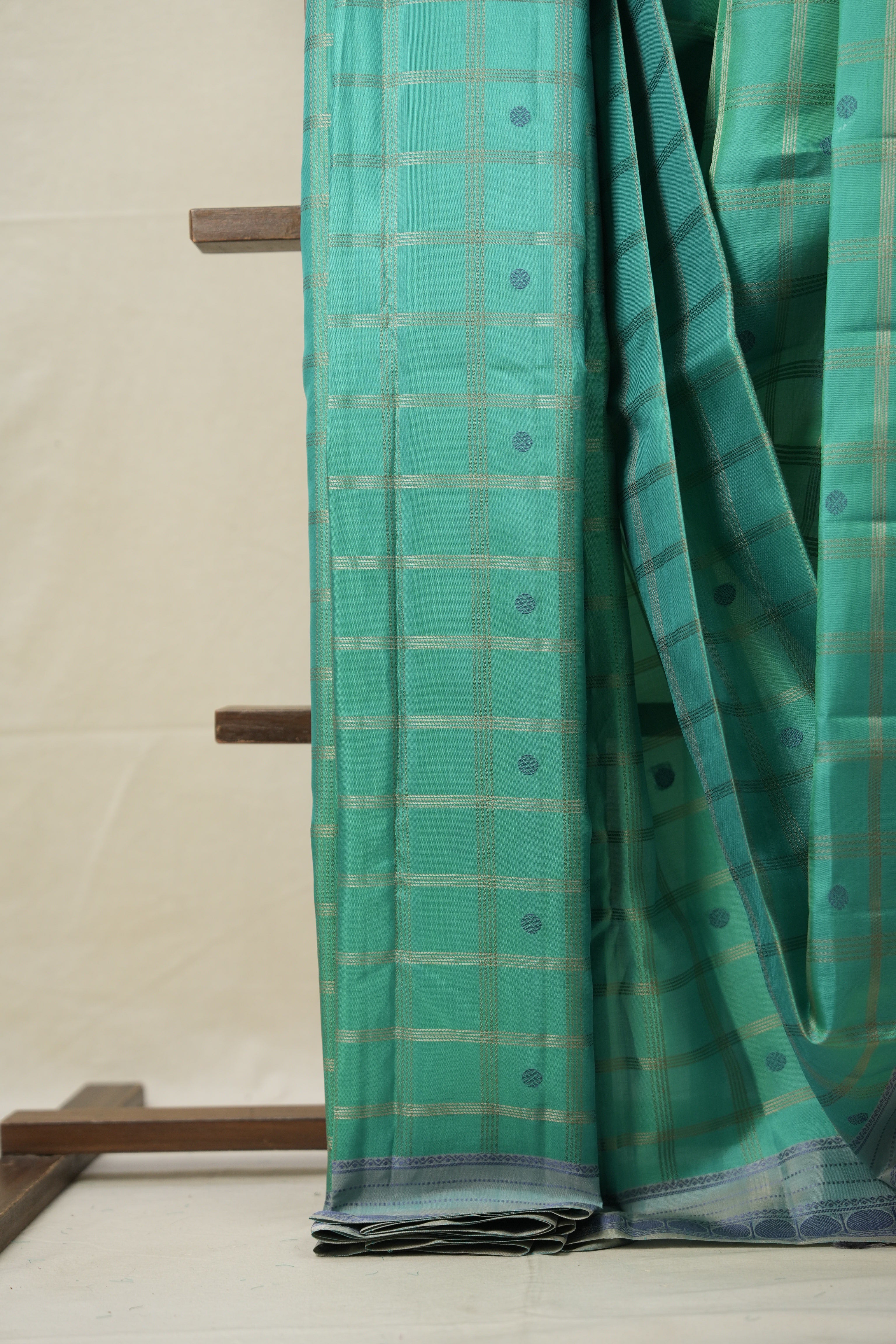 Turquoise Kanjivaram Silk Saree - SRTKSS979