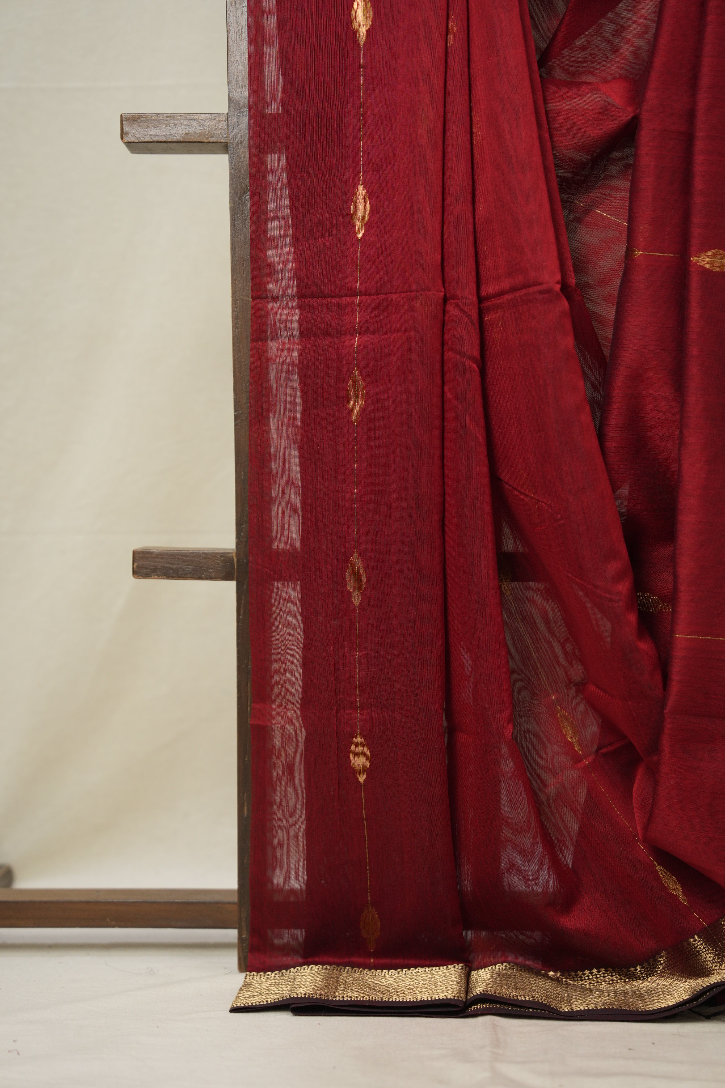 Maroon Maheshwari Saree - SRMMS907