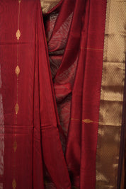 Maroon Maheshwari Saree - SRMMS907