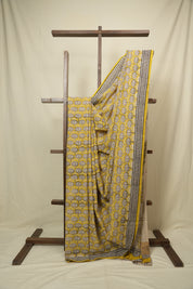 Yellow HBP Cotton Saree - SRYCS3454