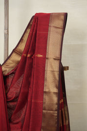 Maroon Maheshwari Saree - SRMMS907