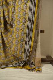 Yellow HBP Cotton Saree - SRYCS3454