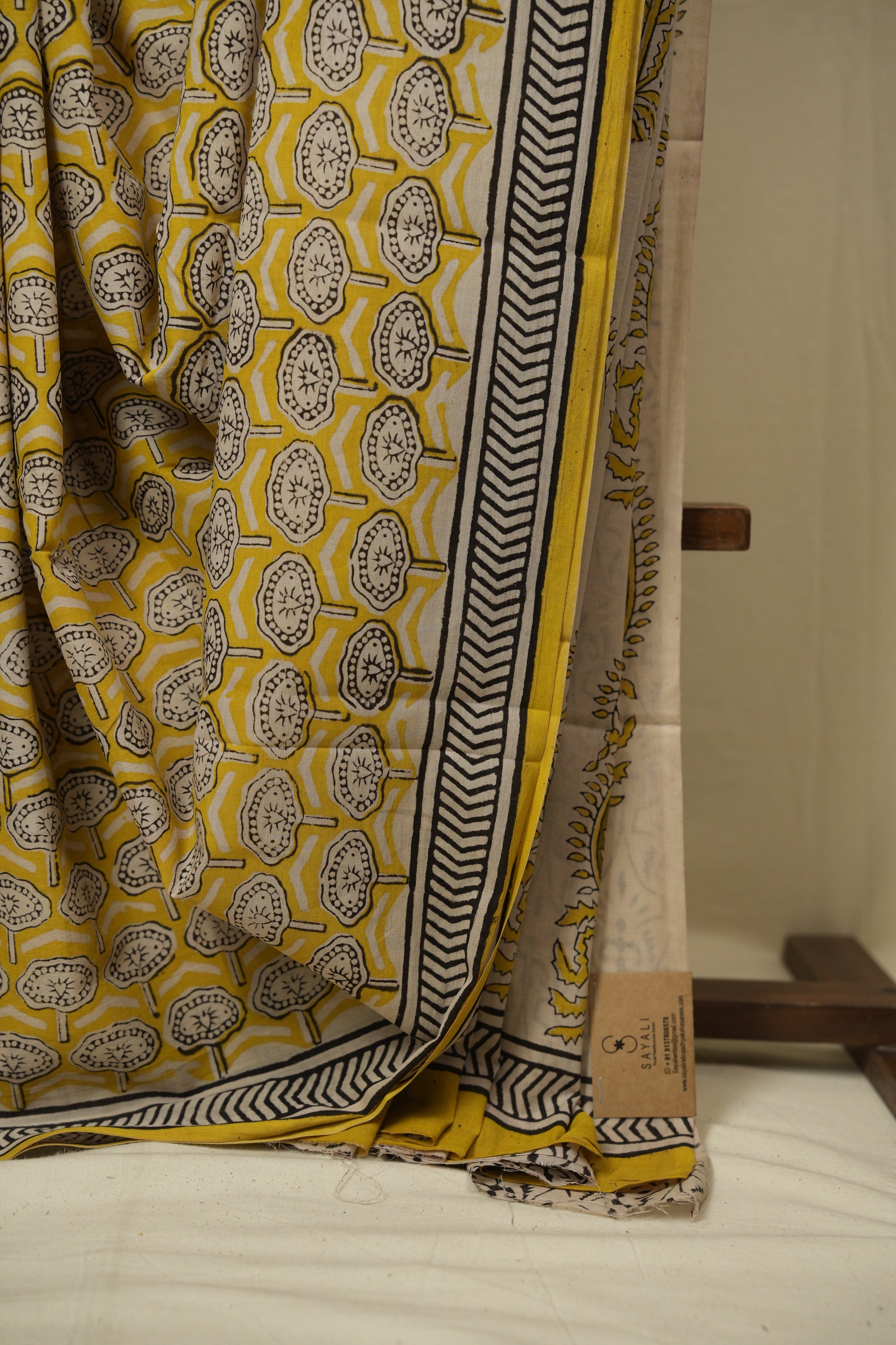 Yellow HBP Cotton Saree - SRYCS3454