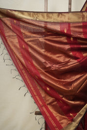 Maroon Maheshwari Saree - SRMMS907