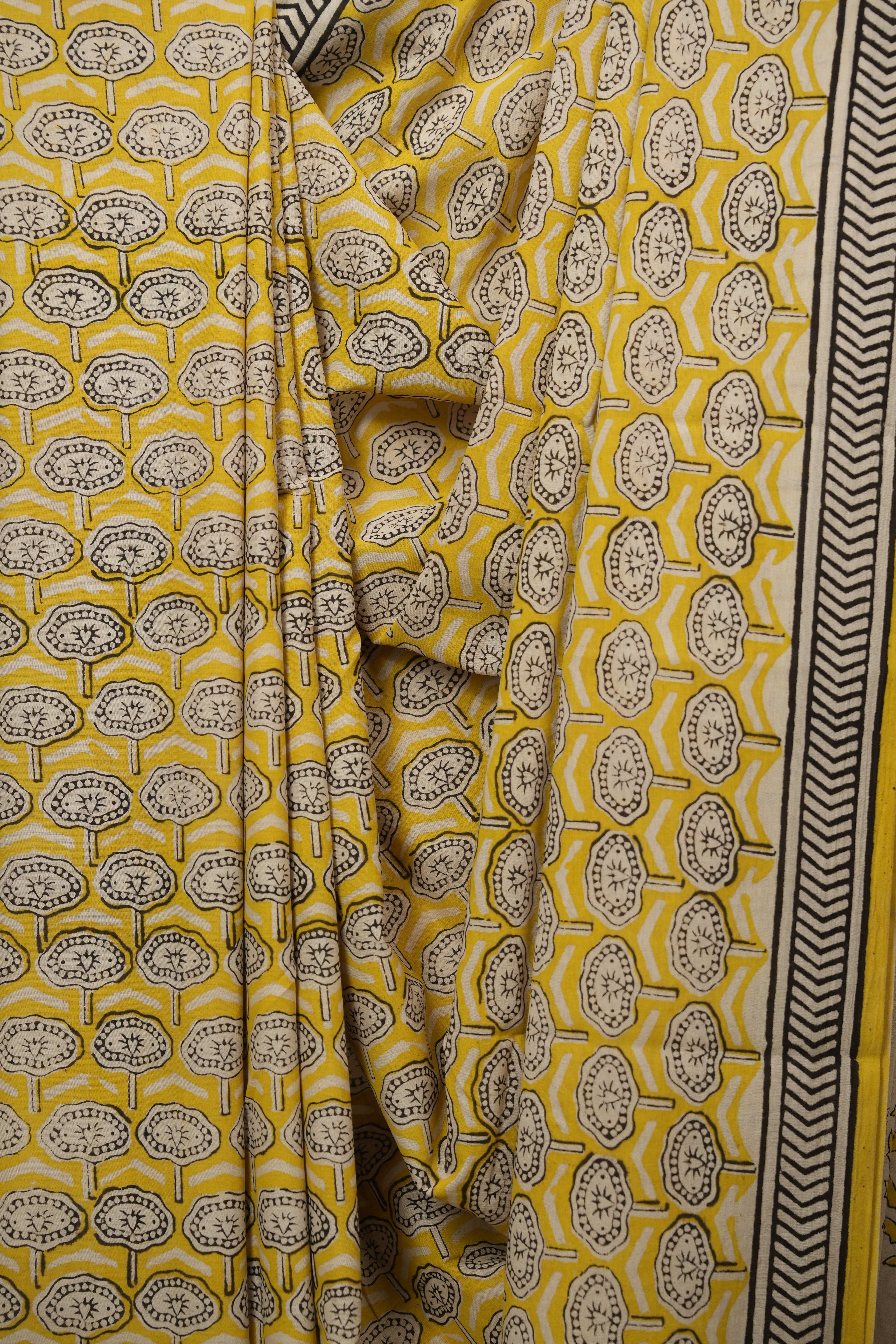 Yellow HBP Cotton Saree - SRYCS3454