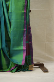 Dual Tone Teal Kanjivaram Silk Saree - SRDTTKSS973